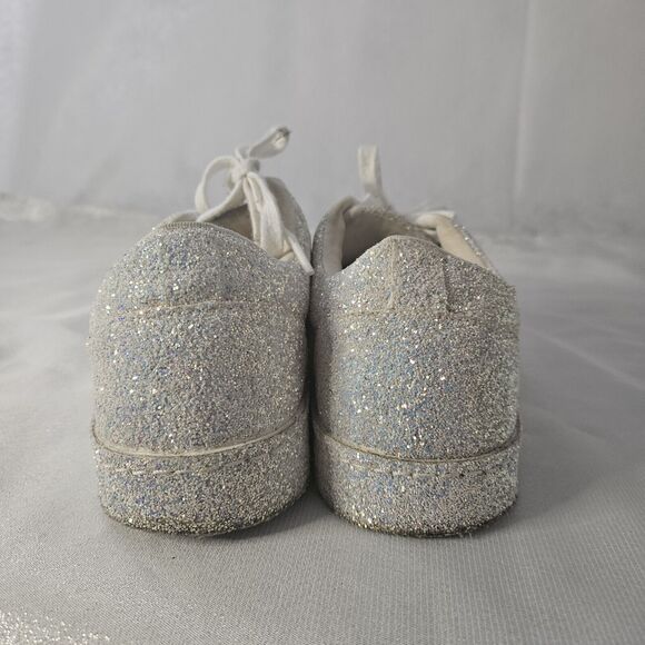 Aldo Etilivia Glitter Women's Size 8.5 Sneakers White Sparkle Iridescent Opal - Picture 3 of 5